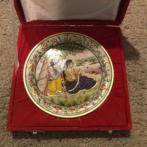 Handcrafted Indian Marble Gold Plate